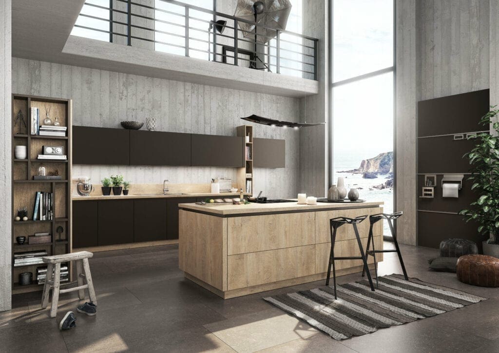Fair Kitchen Quote - Bauformat Matt Wood Handleless Kitchen With Island | MHK Kitchen Experts