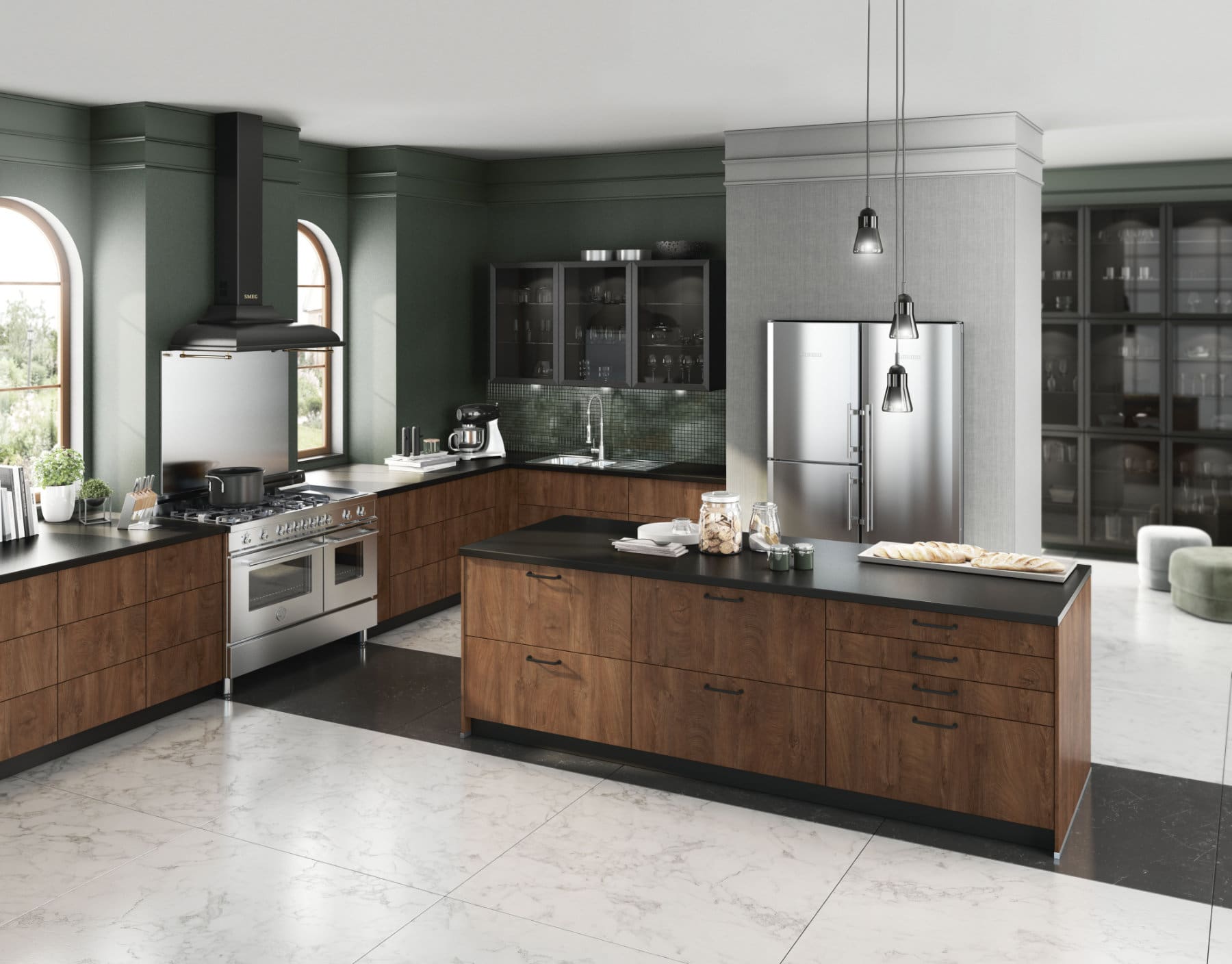 Bauformat Real Wood Open Plan L Shaped Kitchen | MHK Kitchen Experts