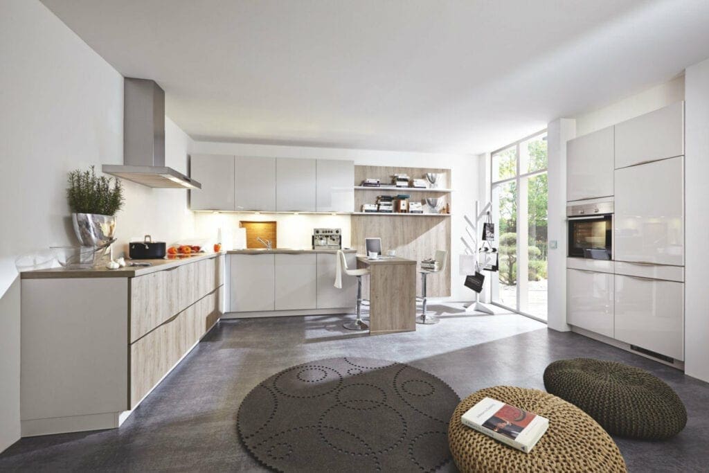 Bauformat White Gloss U Shaped Kitchen | MHK Kitchen Experts