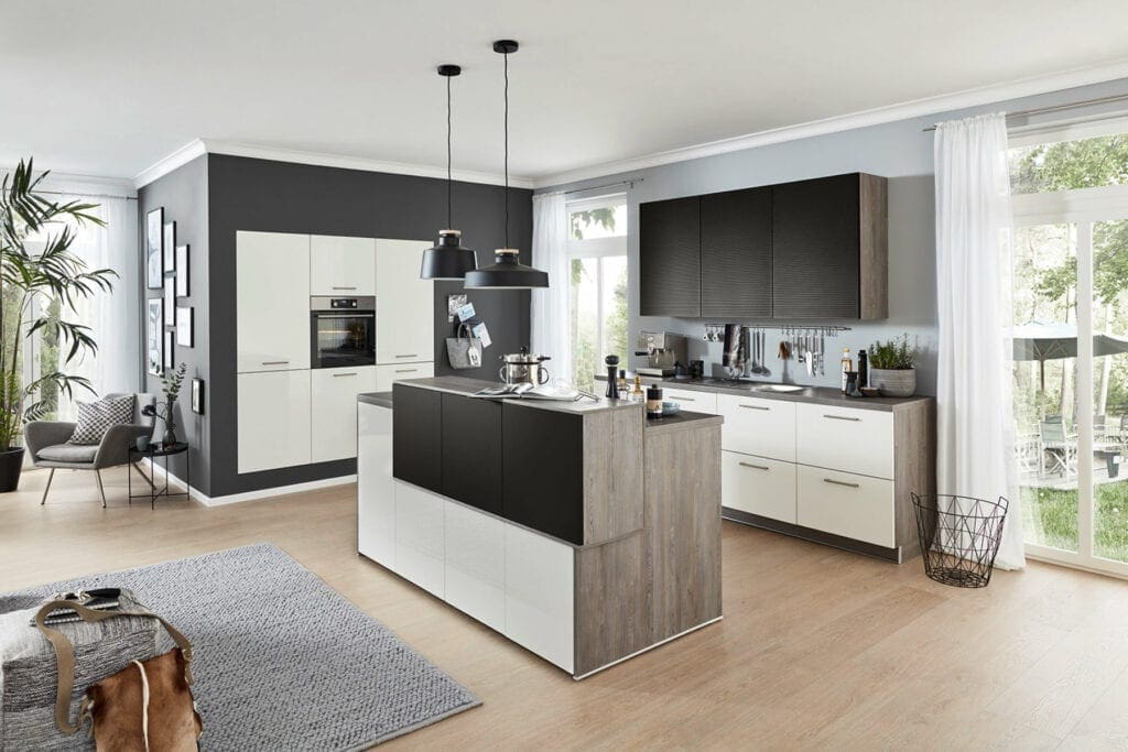 Brigitte Modern Open Plan Kitchen With Island | MHK Kitchen Expert