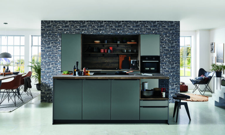 Small kitchen - Nobilia Grey Metallic Look Compact Handleless Kitchen 2021 2 | MHK Kitchen Expert