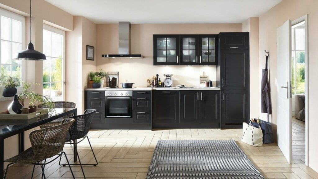 Nobilia Matt Black Shaker Open Plan Kitchen 2021 | MHK Kitchen Experts