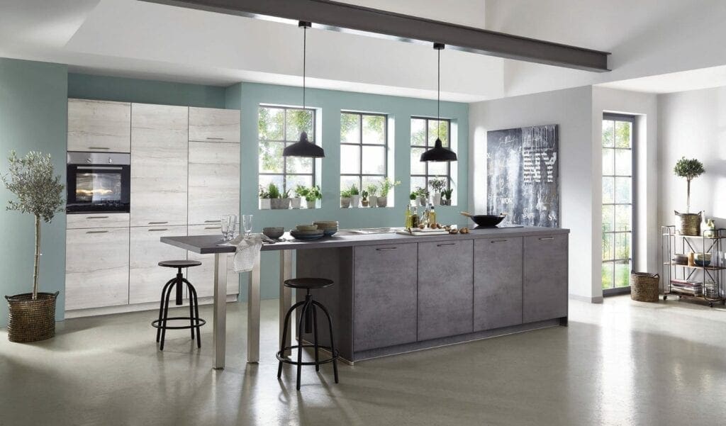 Nobilia Open Plan Stone Kitchen With Island 2021 | MHK Kitchen Expert