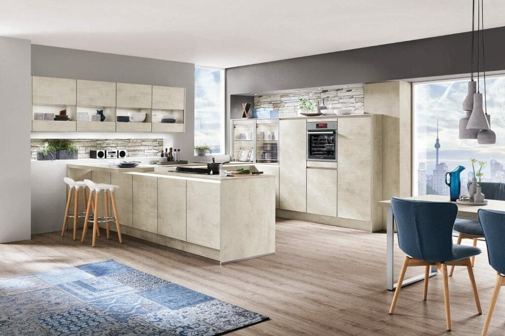 Nobilia Stone Handleless U Shaped Kitchen 2021 | MHK Kitchen Expert