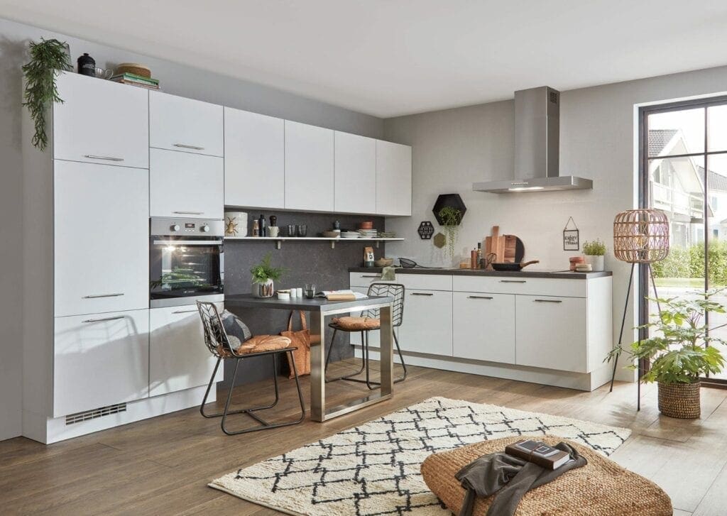 Nobilia White L Shaped Kitchen 2021 | MHK Kitchen Experts
