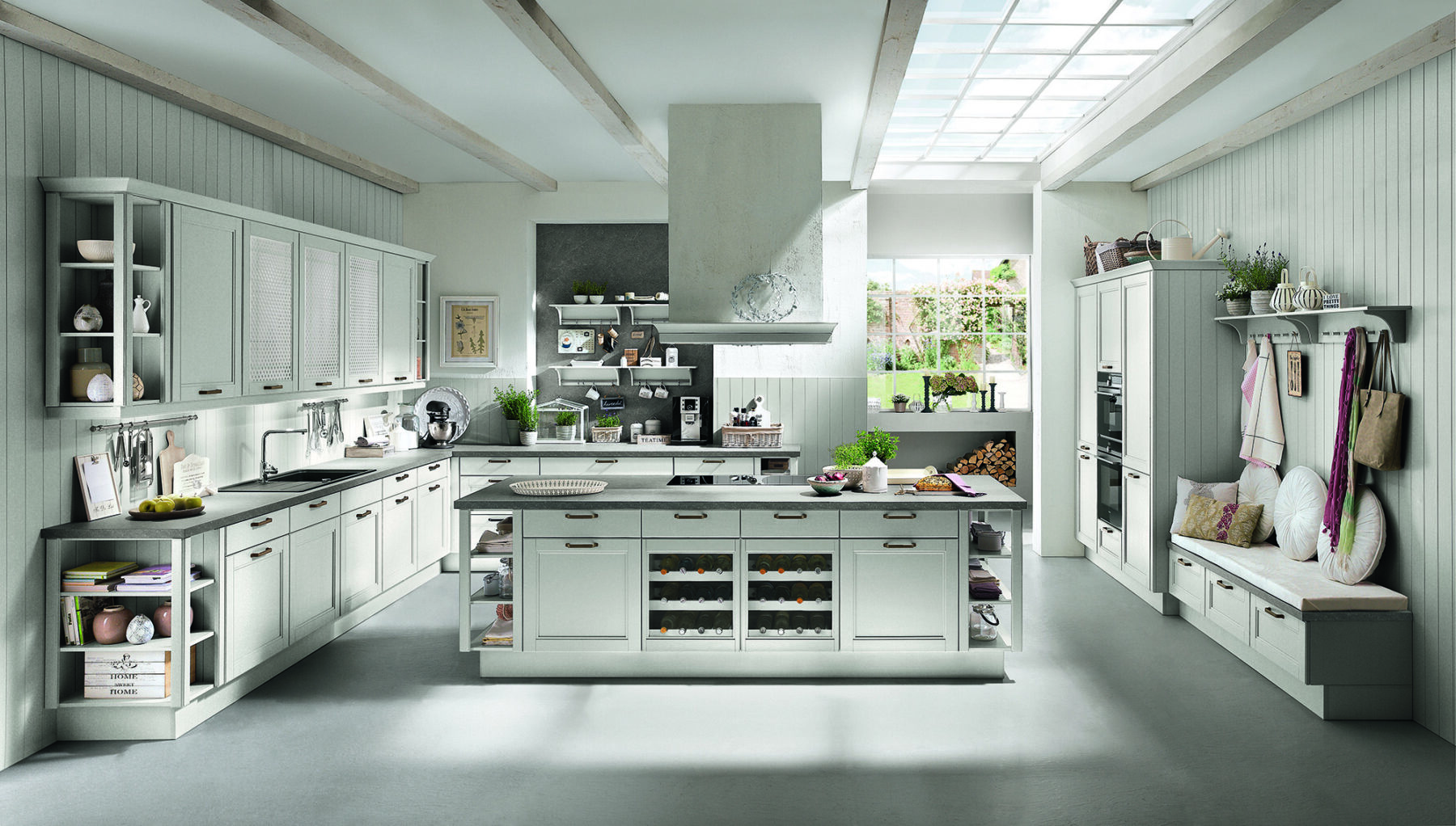 Noblia Matt White Shaker Open Plan Kitchen With Island 2021 1 | MHK Kitchen Experts