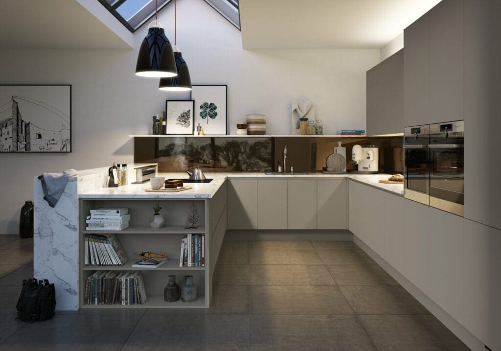 Manor Interiors U-Shaped Handleless Kitchen | MHK Kitchen Expert
