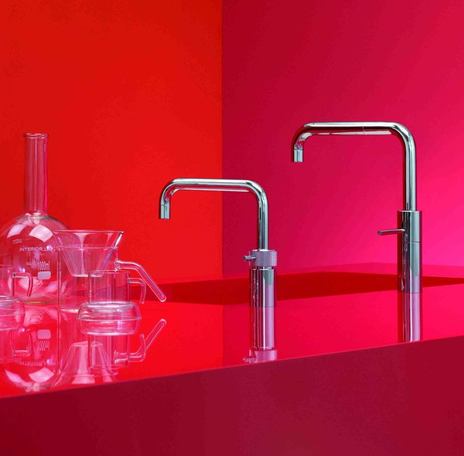Are Boiling Water Taps Worth It? Nordic Square Twin Taps Polished Chrome | MHK Kitchen Experts