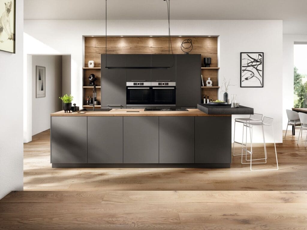 galley kitchen with island | MHK Kitchen Experts