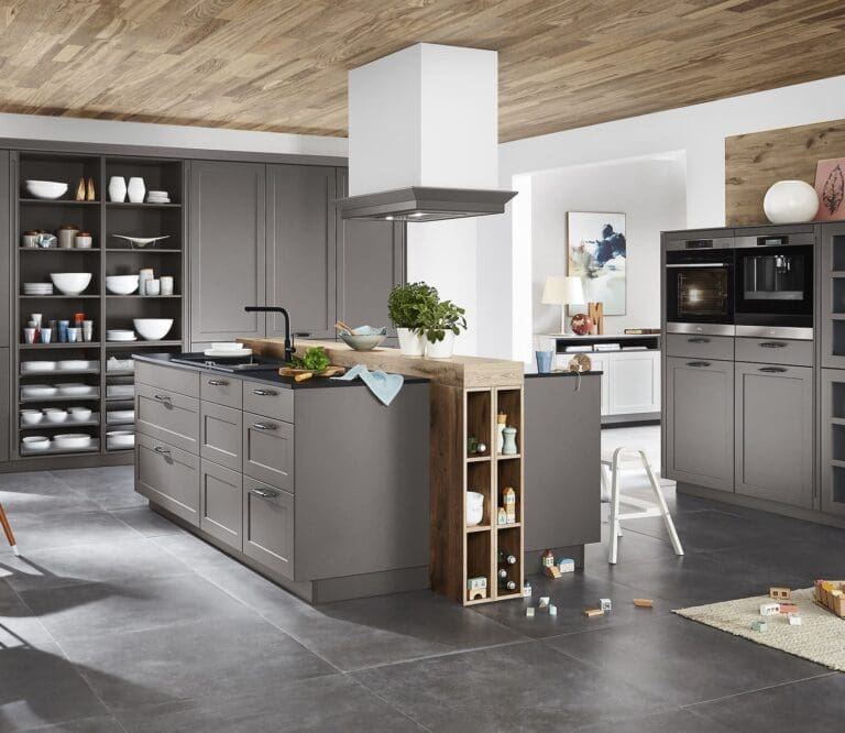 Nobilia Grey Shaker Kitchen With Island | MHK Kitchen Expert