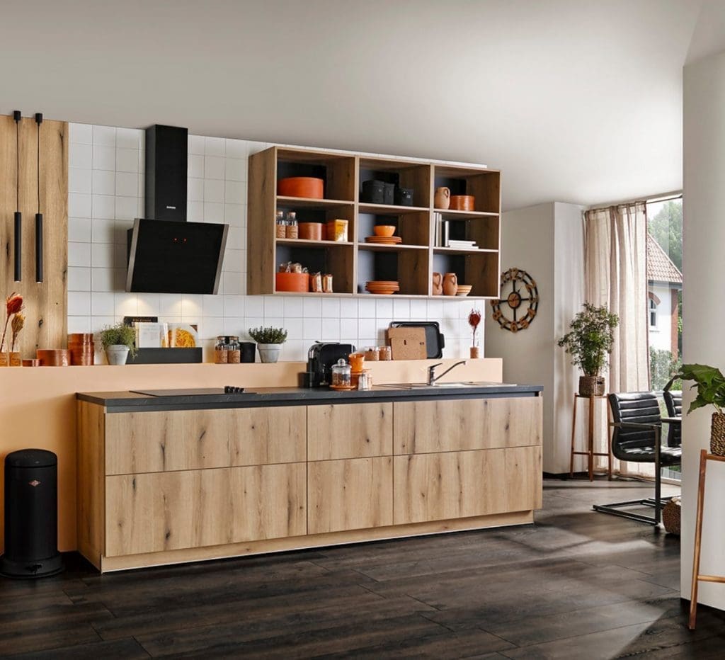 Brigitte Wood Open Plan Kitchen 1 | MHK Kitchen Experts