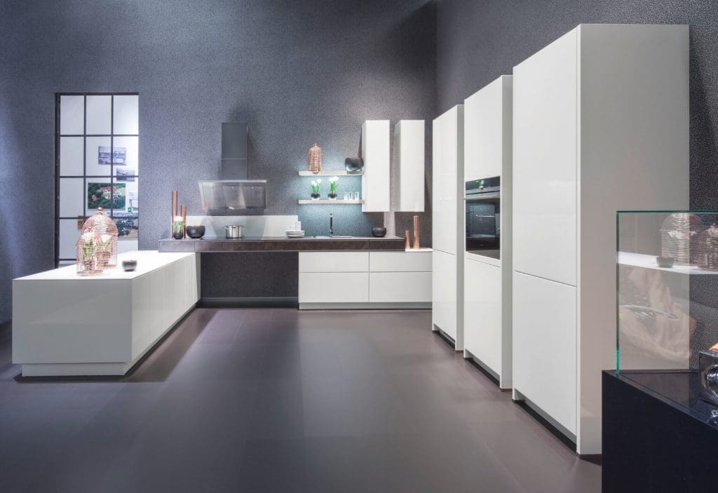Bauformat White Matt Handleless U Shaped Kitchens | MHK Kitchen Experts