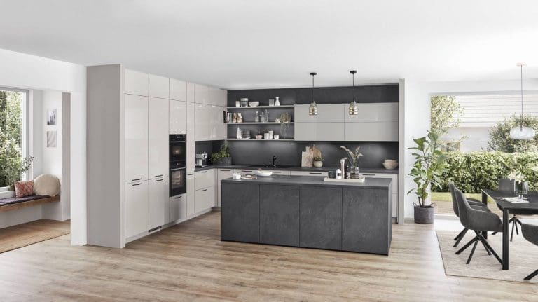 Nobilia Concrete Island Grey Kitchen | MHK Kitchen Expert