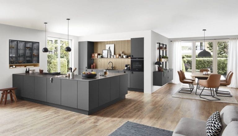 Nobilia Grey Wooden Feature Kitche | MHK Kitchen Expert