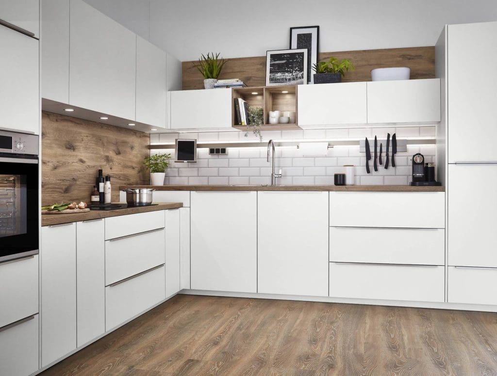 Nobilia Light Tile Splashback | MHK Kitchen Experts