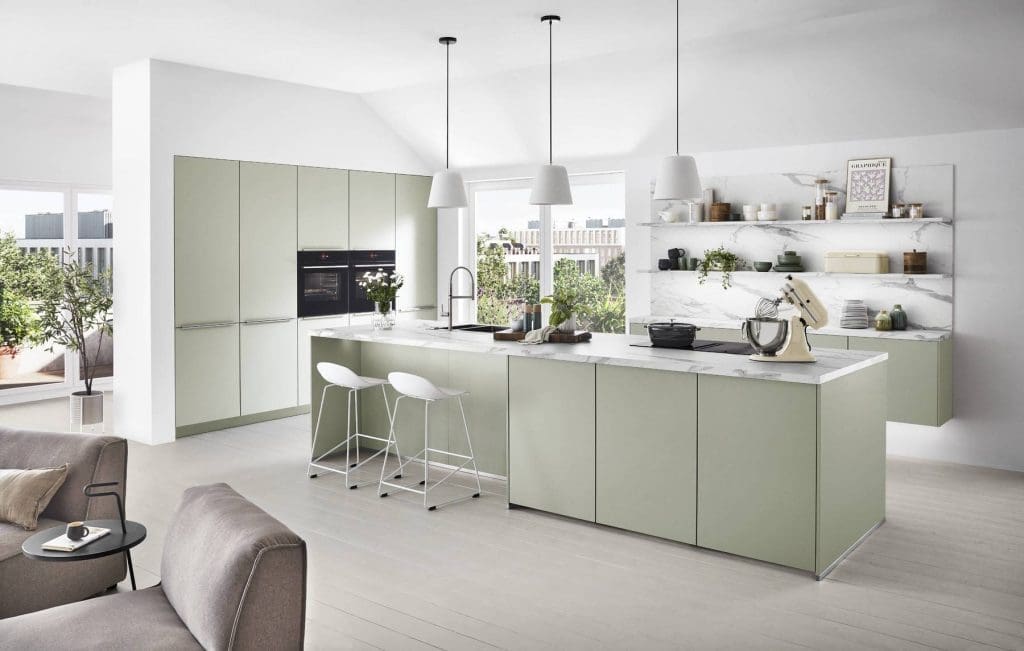 Nobilia Pastel Green Kitchen | MHK Kitchen Experts