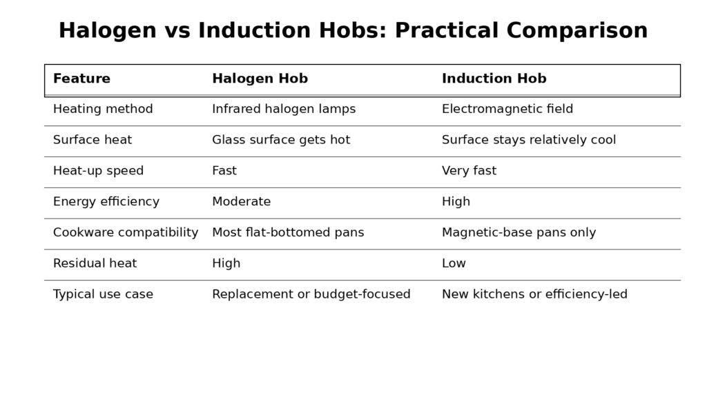 Halogen Vs Induction Hob Comparison Fixed | MHK Kitchen Experts