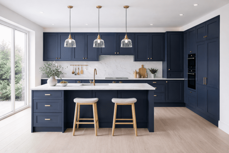Dark Blue Shaker Kitchen Design | MHK Kitchen Expert