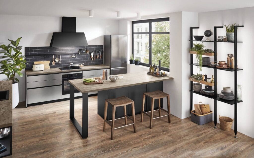 Nobilia Darl Grey Handleless Contemporary Kitchen | MHK Kitchen Expert