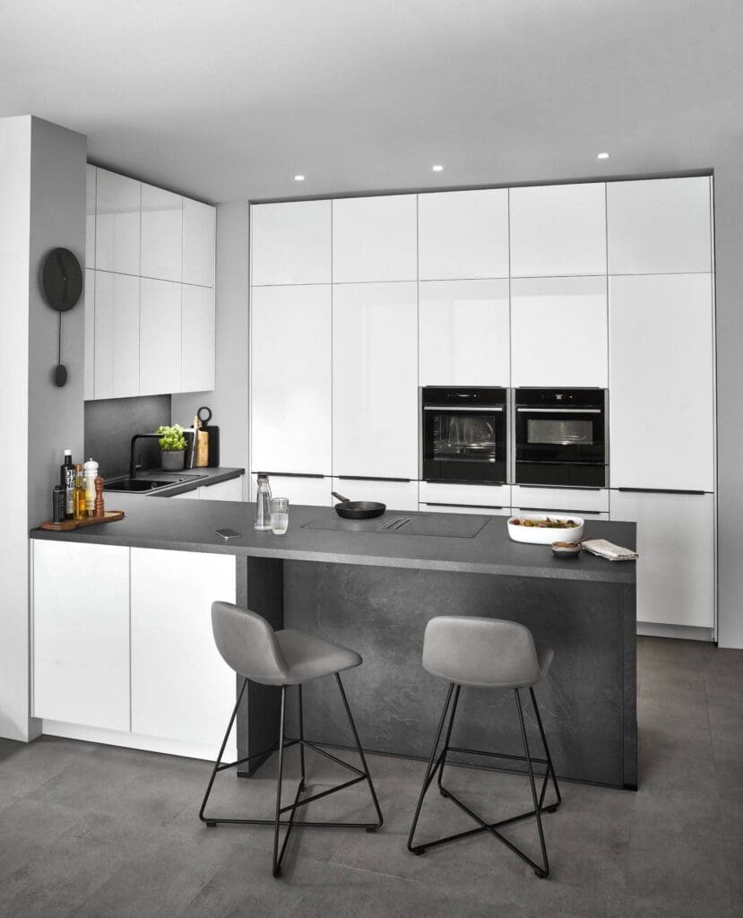Nobilia Light Grey Gloss Handleless Kitchen 1 | MHK Kitchen Expert