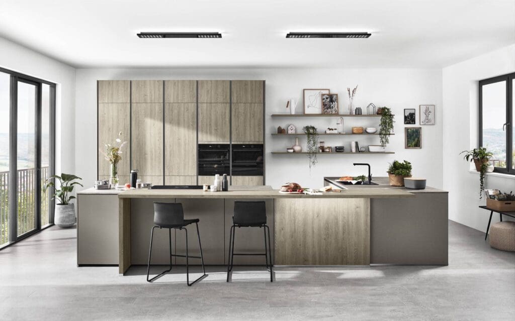 Nobilia Modern Wood Kitchen With Island | MHK Kitchen Expert